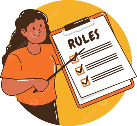 A Woman Explains List Of Rule Guidelines, Rule, Checklist, Colleague PNG and Vector with ...