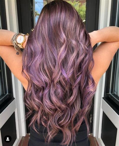 Dusty Lavender | Purple highlights brown hair, Purple hair highlights, Lavender hair colors