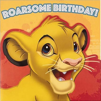 Amazon.com : Lion King Birthday Card for Kids from Hallmark - Die-Cut Simba Design : Office Products