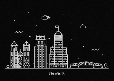 Newark Skyline Travel Poster Digital Art by Inspirowl Design - Pixels