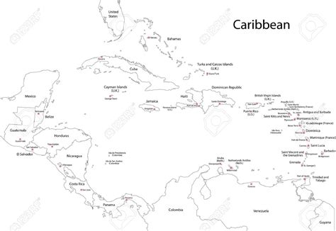 Map Of The Caribbean Printable - Printable Online