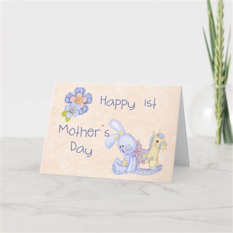 Happy 1st Mother's Day Card Blue | Zazzle