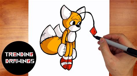 How To Draw FNF MOD character - Tails Doll Step by Step - YouTube