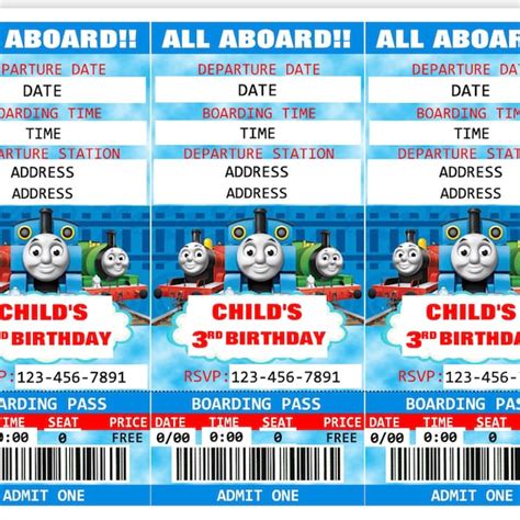 Thomas the Train Birthday Invitations - Etsy