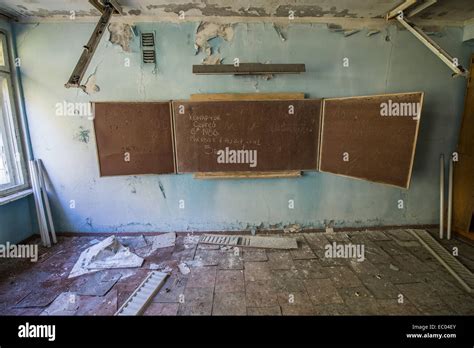 classroom in Middle School Number 3 in Pripyat abandoned city ...