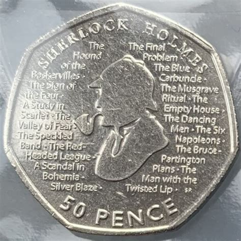 2019 Sherlock Holmes Brilliant Uncirculated 50p [Coin Hunter card]