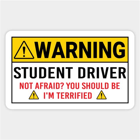 Warning Student Driver Car Safety Vehicle New Driver Yellow Reflective Sign - Student Driver ...