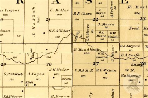 Vintage Martin County Map 1887 Old Map of Martin County | Etsy