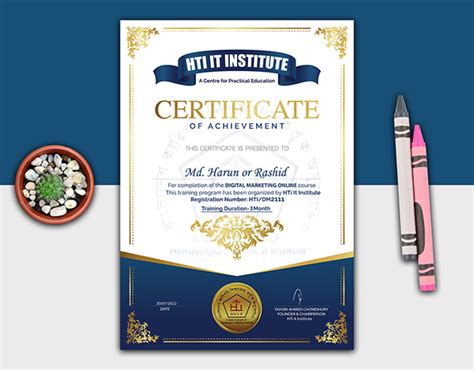 Certificate Design For A Training Institute :: Behance