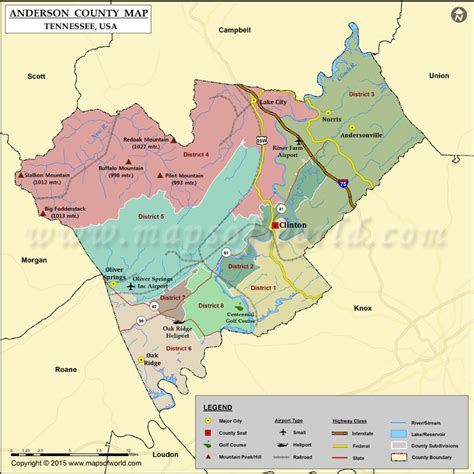 Anderson County Tn Map | Cities And Towns Map