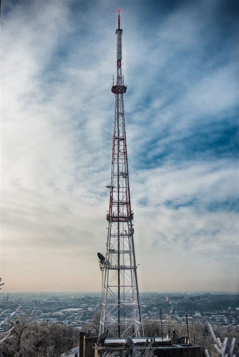 Radio Tower Near The Big City Stock Image - Image of deep, broadcasting ...