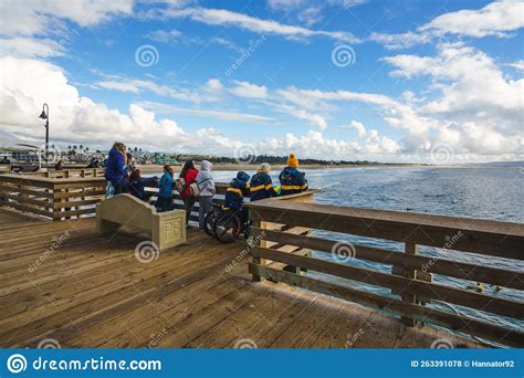 Pismo Beach during ISA World Para Surfing Championship. Supporters on the Pier Editorial Stock ...