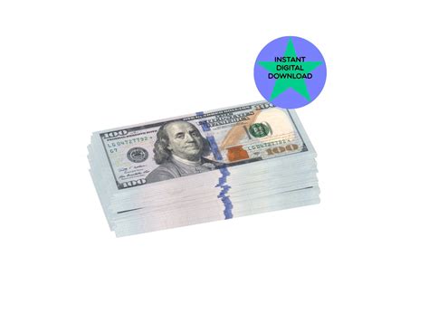 Hundred Dollar Bills Stack of Money Digital Download PNG - Etsy