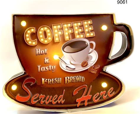 Vintage coffee sign for coffee shop | Coffee hot tasty served here – The Retro Signs