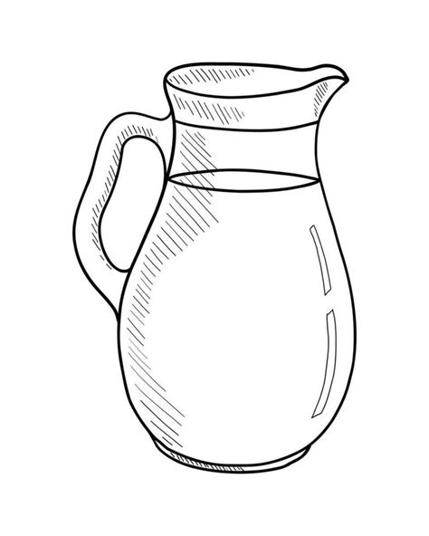 Vector Contour Drawing of a Milk Jug