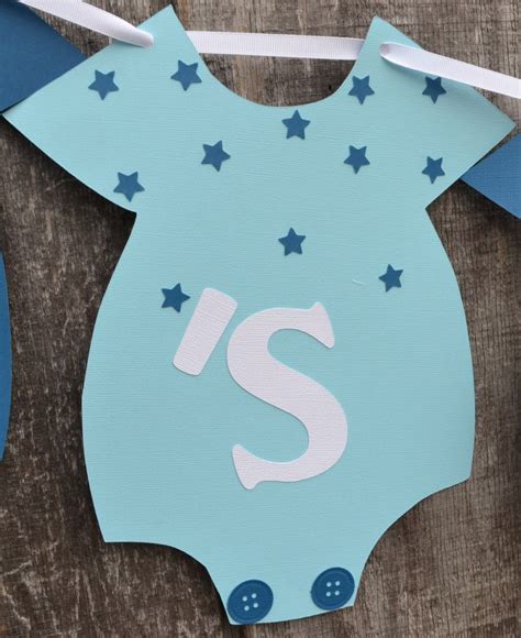 Blue Baby Shower Banner Baby Boy Banner Blue Onesie Banner | Etsy