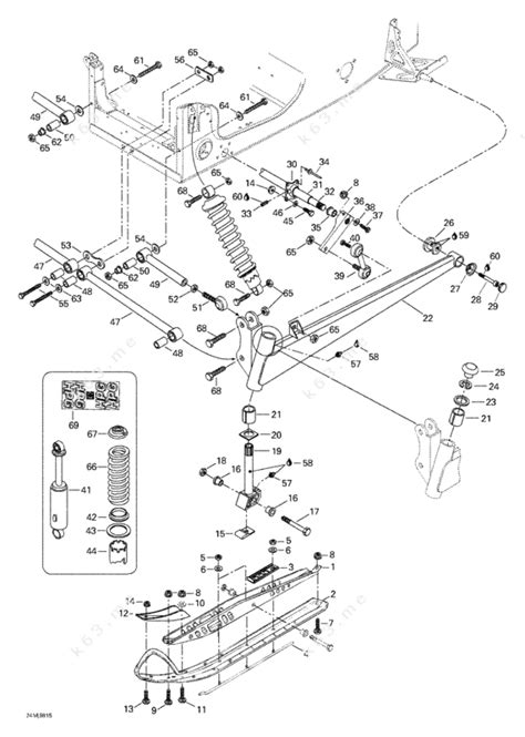 Ski Doo 1998 Mach 1 -, Front Suspension and Ski - parts catalog