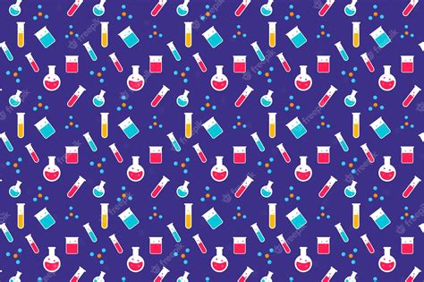 Premium Vector | Seamless science pattern background vector with molecular basis and test tube ...