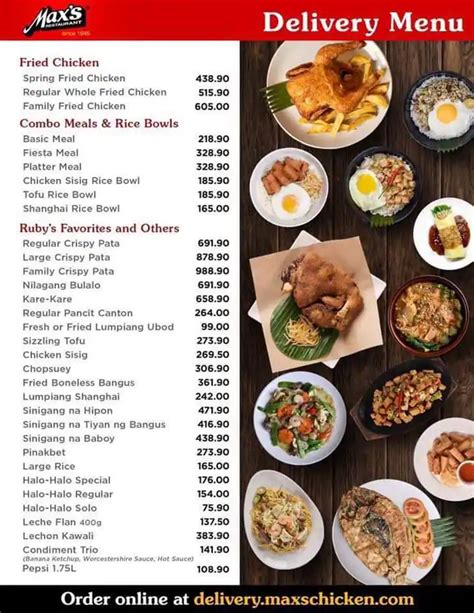 Our Menu Max's Restaurant Best Filipino Restaurant | vlr.eng.br