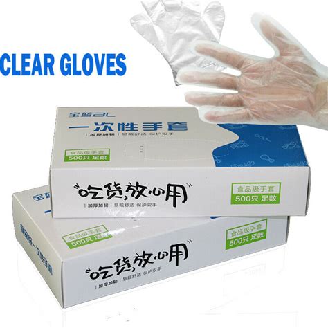 100/500 PCS/Set of Disposable Plastic Food Gloves for Restaurant and ...