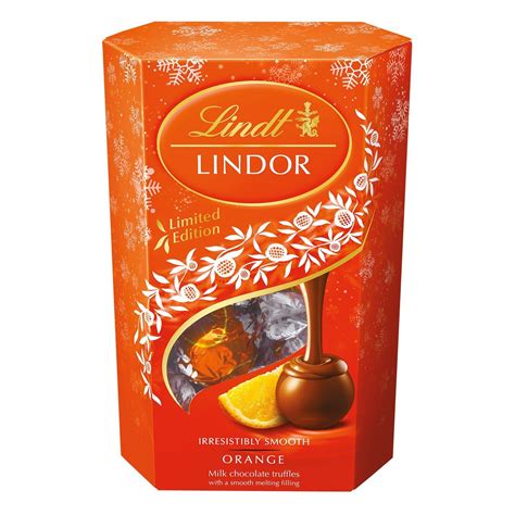 Lindt Lindor Chocolate Orange Flavor Truffles Milk Chocolate Truffles With A Smooth Melting ...