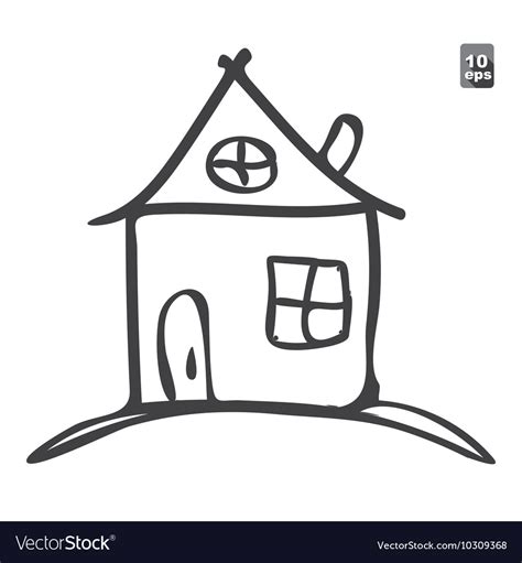 Hand drawn sketch of house Royalty Free Vector Image