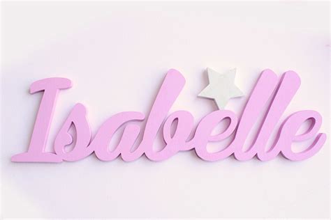 Buy Mia Workshop Wooden Kids Name Sign with Glowing in the dark Star,Isabelle,Baby Name Signs ...