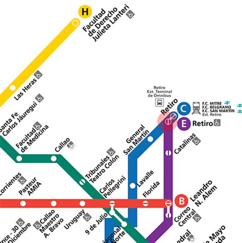 Retiro station map - Buenos Aires Subte