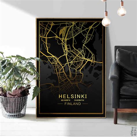 City Map Print Map Print Poster Canvas Wall Art Decor | Etsy