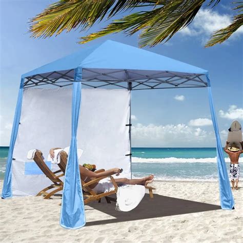 Sky Blue Beach Cabana Tent Pop Up Cool Sun Shade Umbrella For Beach | Morealis | Beach canopy ...