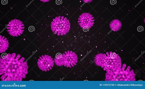 3D Animation Rendering of a Coronavirus. Pathogen Outbreak of Bacteria and Virus, Disease ...