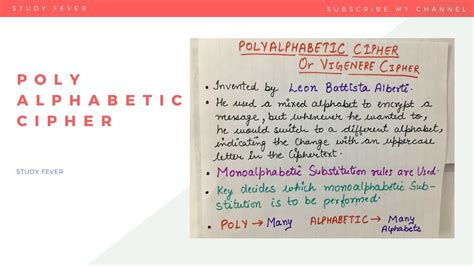 POLYALPHABETIC CIPHER OR VIGENERE CIPHER WITH EXAMPLE (SUBSTITUTION ...