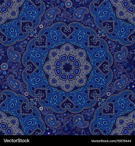 Dark blue paisley seamless pattern original Vector Image