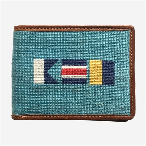 Smathers & Branson ACK Nautical Flags Needlepoint Bifold Wallet ...