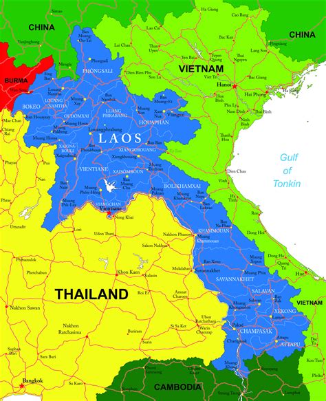 Laos Map Provinces