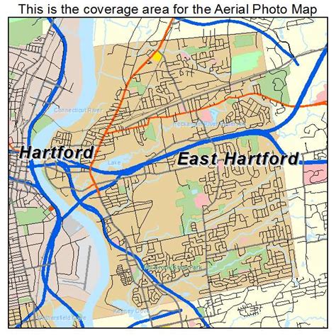 Aerial Photography Map of East Hartford, CT Connecticut