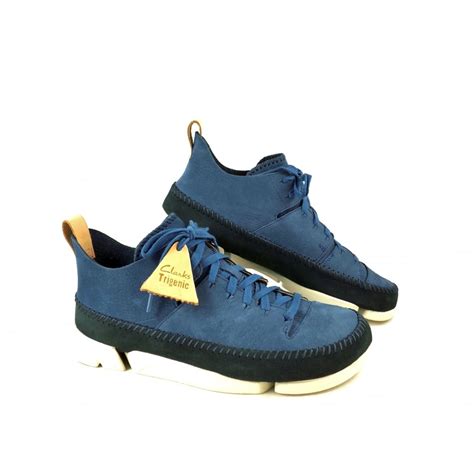 Clarks Originals Trigenic Flex Sneakers in Blue Nubuck | rubyshoesday