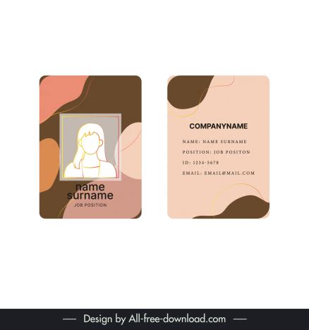 Self introduction card template flat curves design vectors stock in format for free download 162 ...