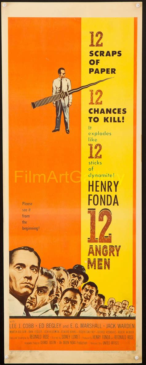 12 Angry Men Vintage Movie Poster | Insert (14x36) Original Film Poster ...