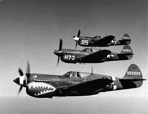 P-40 Formation AAF Tactical Center in flight during World War II ...