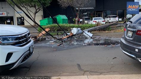 Downed Power Line in Kahului, Temporary Power Outage : Maui Now