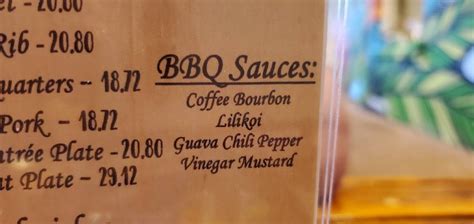 Menu at Whiskey Smoke 808 BBQ, Kailua