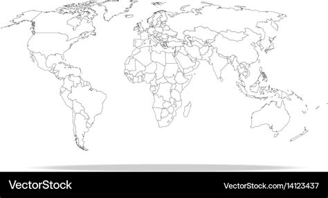 Sketch outline world map high detailed Royalty Free Vector