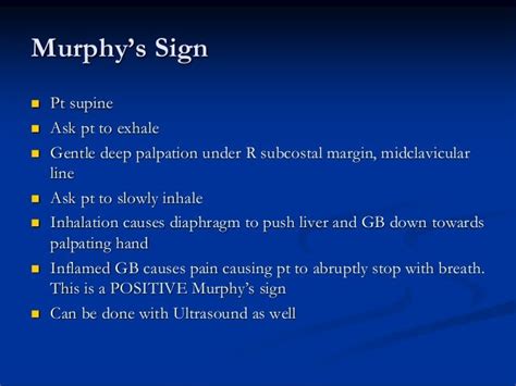 Positive Murphy Sign : Murphy S Sign Clinical Examination Of The ...