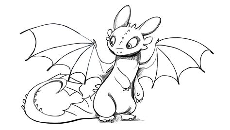 Toothless Dragon Drawing at GetDrawings | Free download