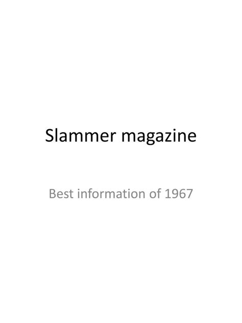 PPT - Slammer magazine PowerPoint Presentation, free download - ID:2468255