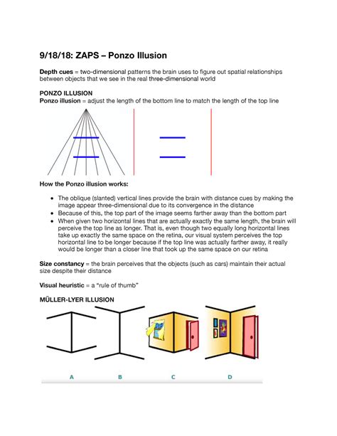 ZAPS ponzo illusion - 9/18/18: ZAPS – Ponzo Illusion Depth cues = two ...