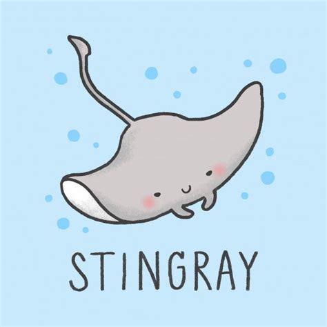 Premium Vector | Cute stingray cartoon hand drawn style | Cute cartoon ...