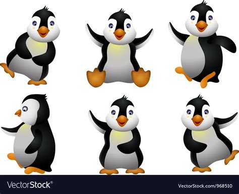 Happy young penguin character Royalty Free Vector Image