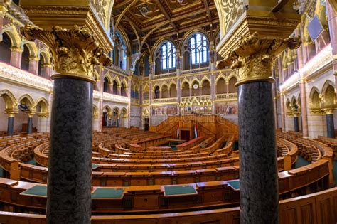 Interior of the Hungarian Parliament in Budapest, Hungary Editorial ...